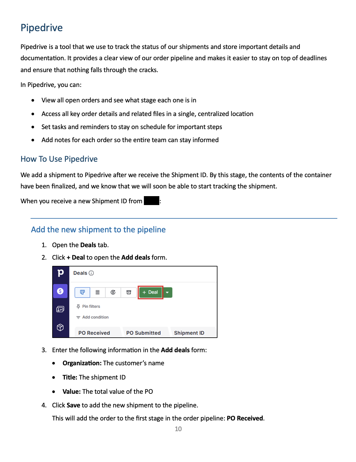 Pipedrive tool reference